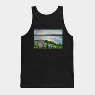 Sun rays over Good Harbor beach as seen from Salt Island Gloucester MA Tank Top